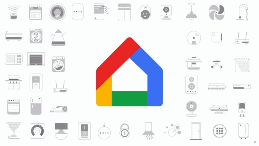 Google Home-Logo mit Geräten
