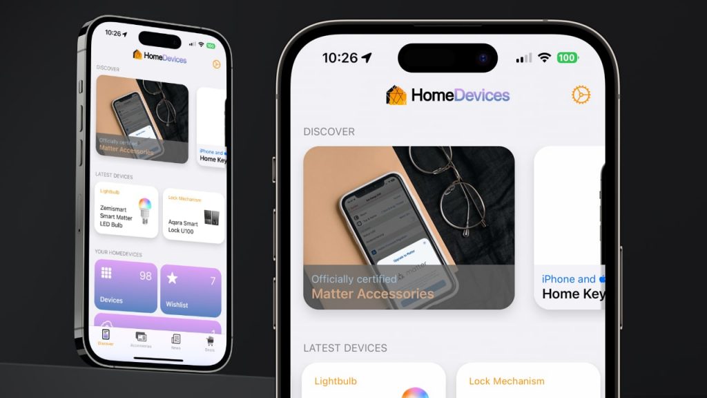 Smartphone with App HomeDevices