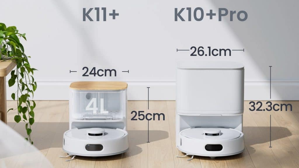 SwitchBot K11+ und K10+ Pro im Größenvergleich