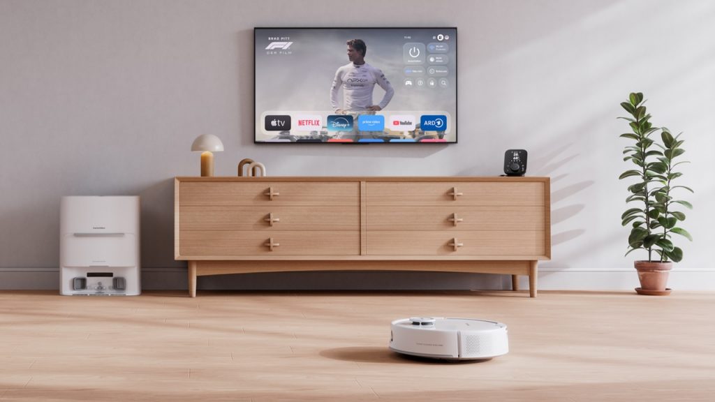 SwitchBot S20 in Wohnzimmer mit Apple-TV