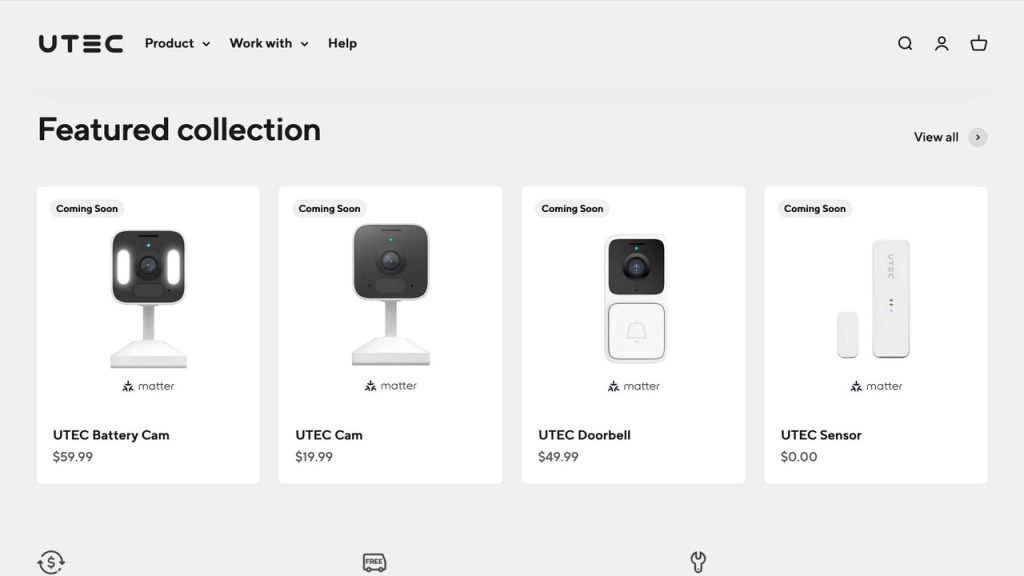 Screenshot from the Utec website