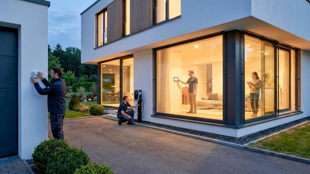 AI-generated image of a smart home under development.